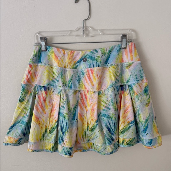 Gottex 2 Piece Athletic Skort & Top Set Womens L/XL Rainbow Workout Wear EUC - Picture 7 of 14